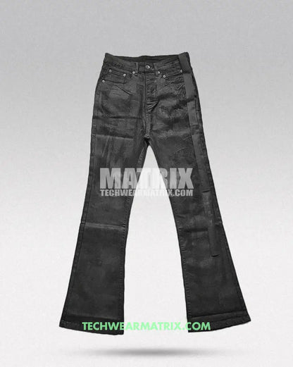 Y2K Black Wax Coated Jeans