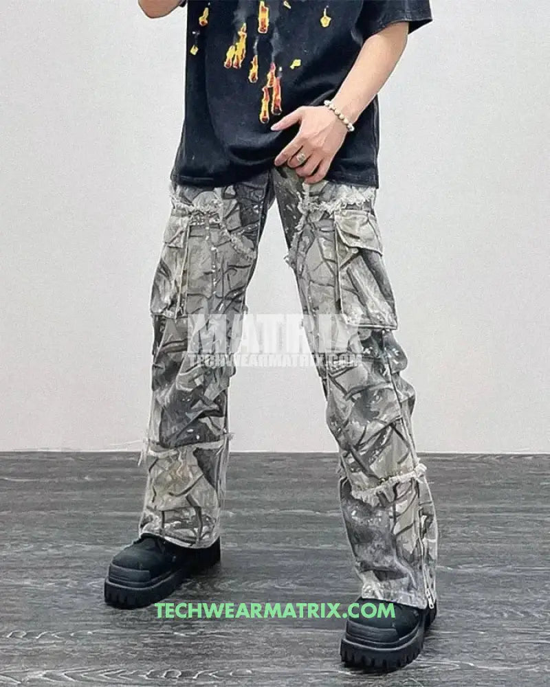 Y2K Camo Cargo Trousers