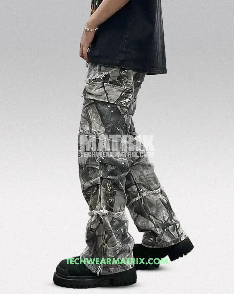 Y2K Camo Cargo Trousers