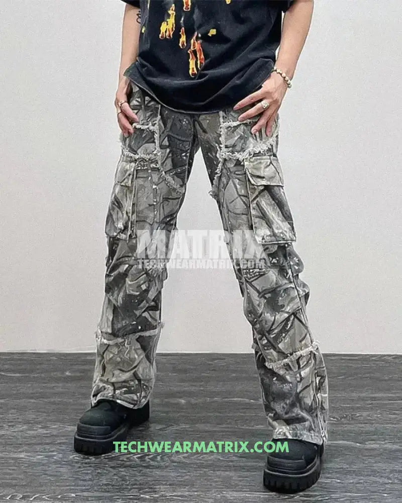 Y2K Camo Cargo Trousers