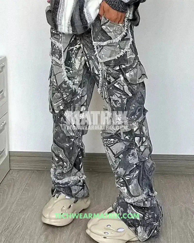 Y2K Camo Cargo Trousers