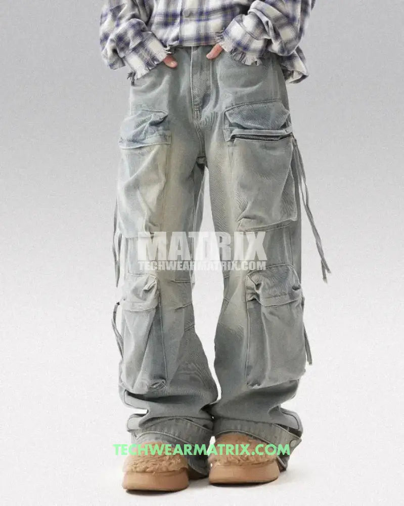 Y2K Light Blue Cargo Jeans