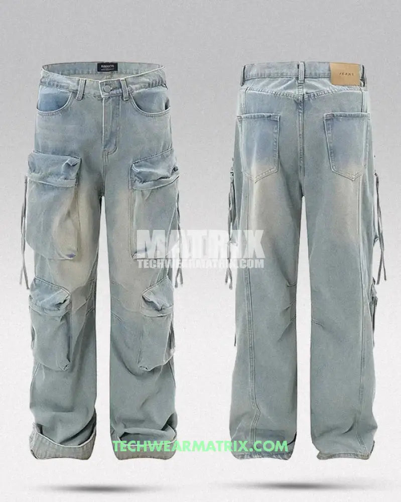 Y2K Light Blue Cargo Jeans