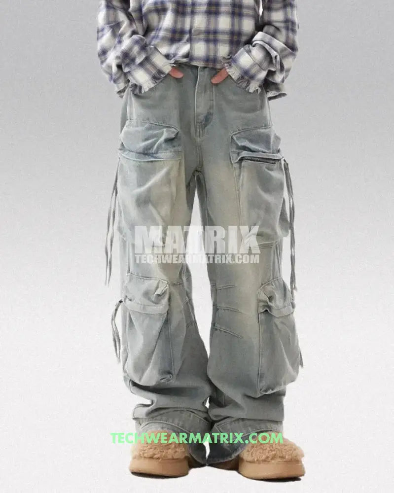 Y2K Light Blue Cargo Jeans