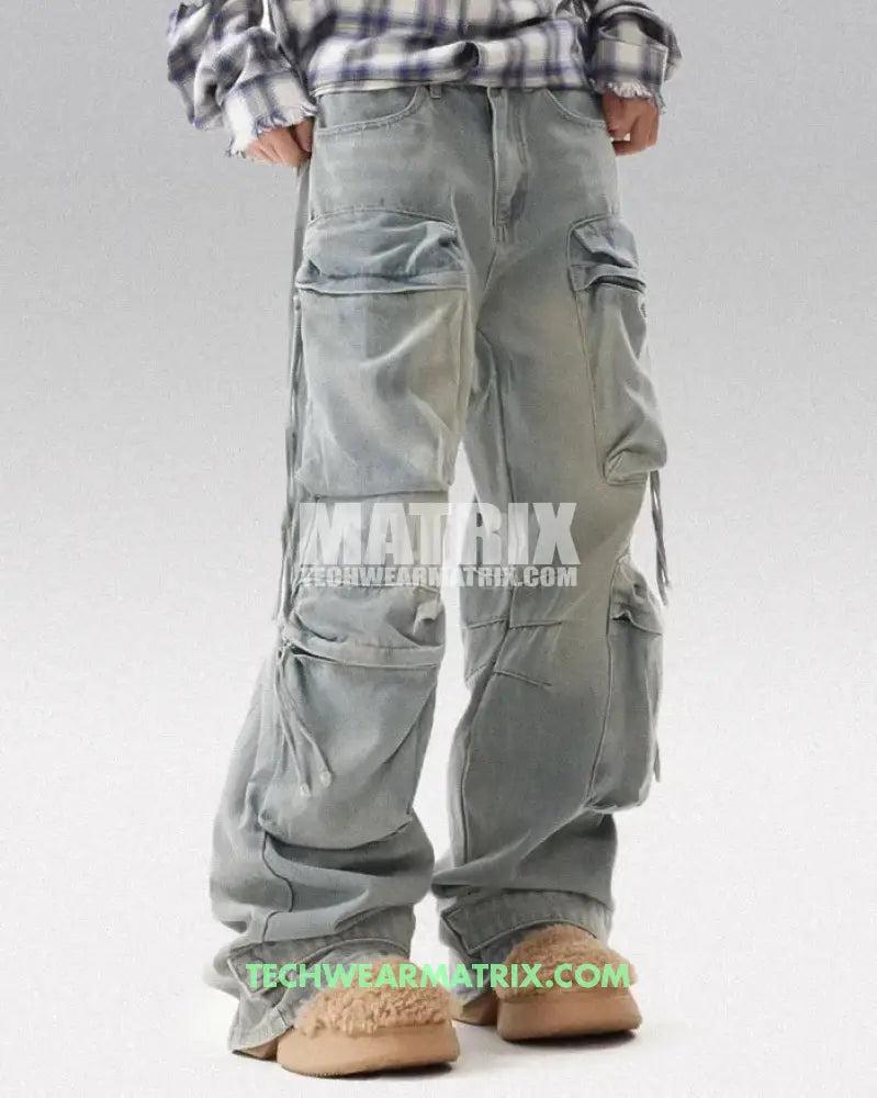 Y2K Light Blue Cargo Jeans