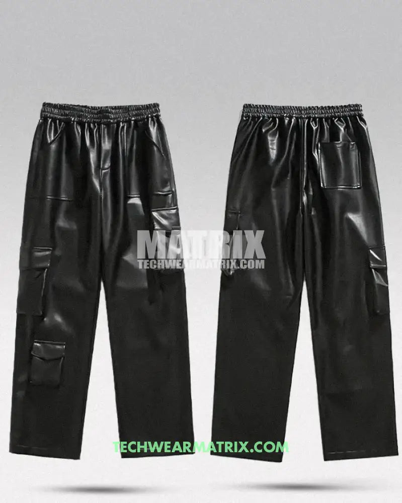 Y2K Pants Black PU Leather