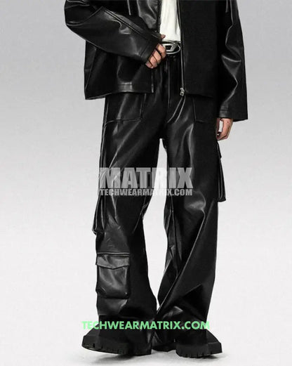 Y2K Pants Black PU Leather