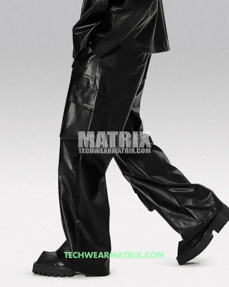 Y2K Pants Black PU Leather