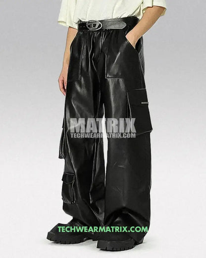 Y2K Pants Black PU Leather