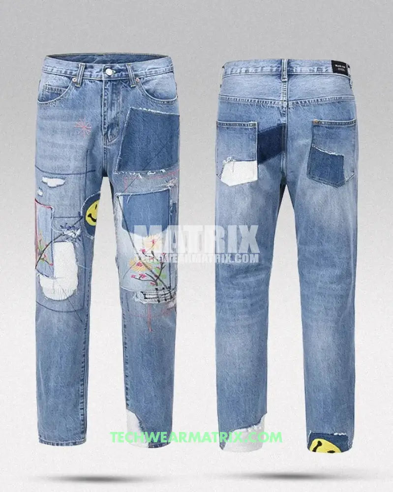 Y2K Smile Face Jeans