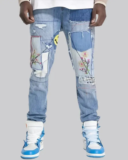 Y2K Smile Face Jeans