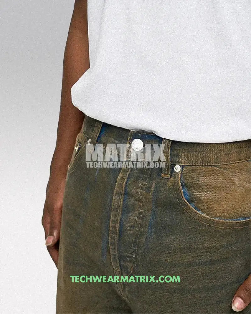 Y2K Wax Coated Jeans