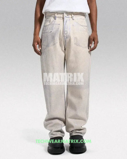 Y2K White Jeans Men