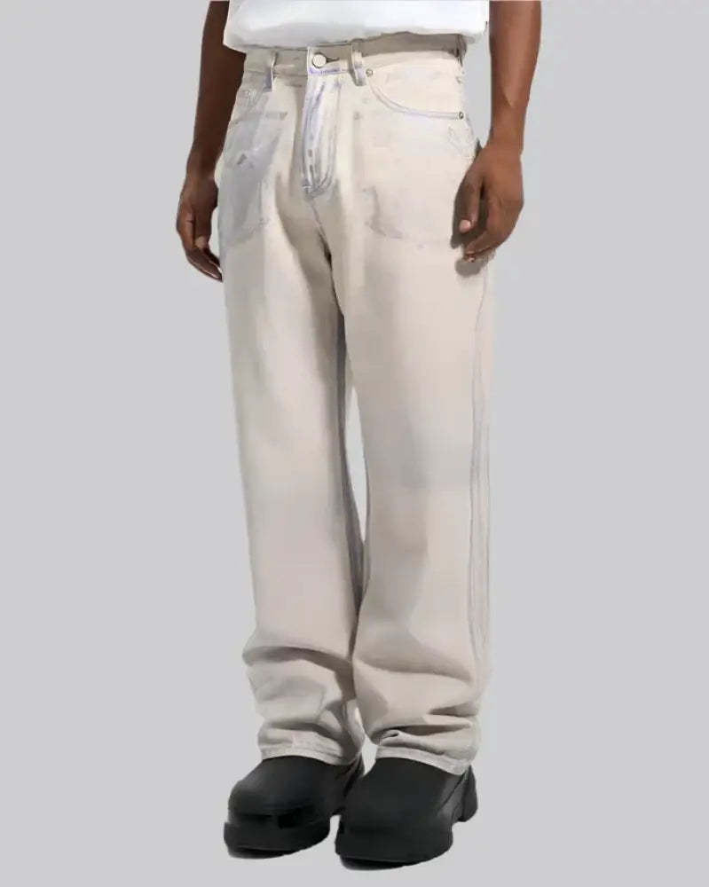 Y2K White Jeans Men