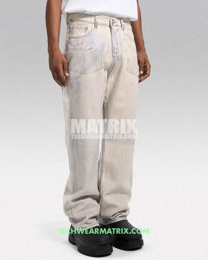 Y2K White Jeans Men