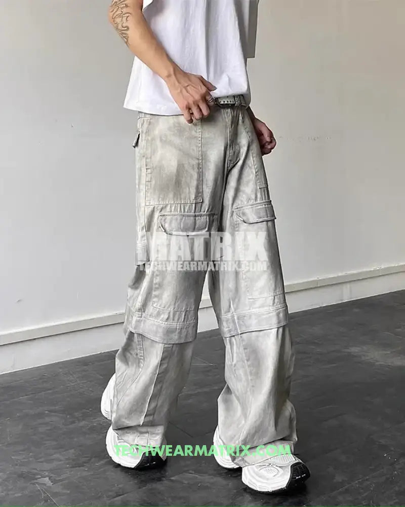 Y2K Wide Leg Jeans Grey