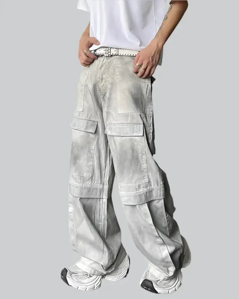 Y2K Wide Leg Jeans Grey